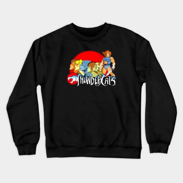 Retro Cats (Black Print) Crewneck Sweatshirt by Nerdology